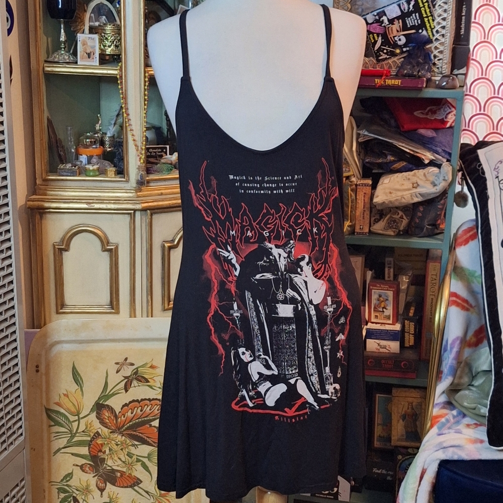 Killstar Black and Red Graphic Mini Dress